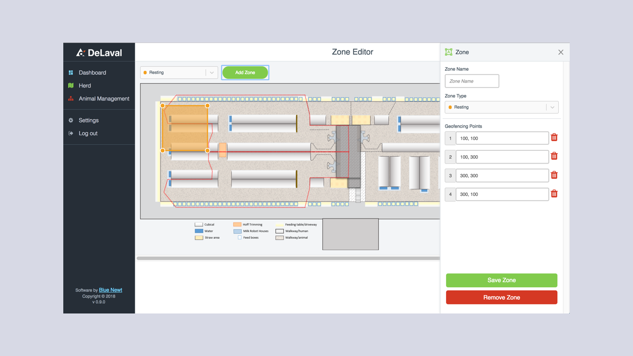 DeLaval ASM Platform – Zone Editor
