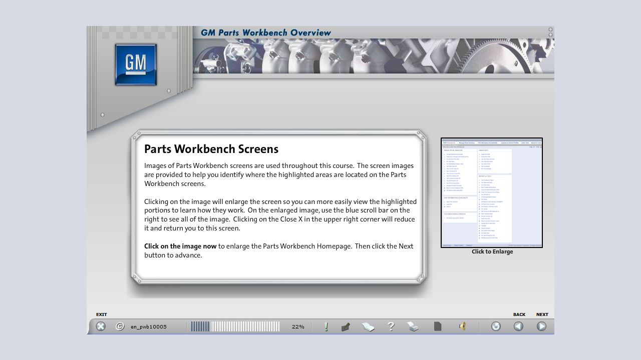 GM Parts Workbench WBT