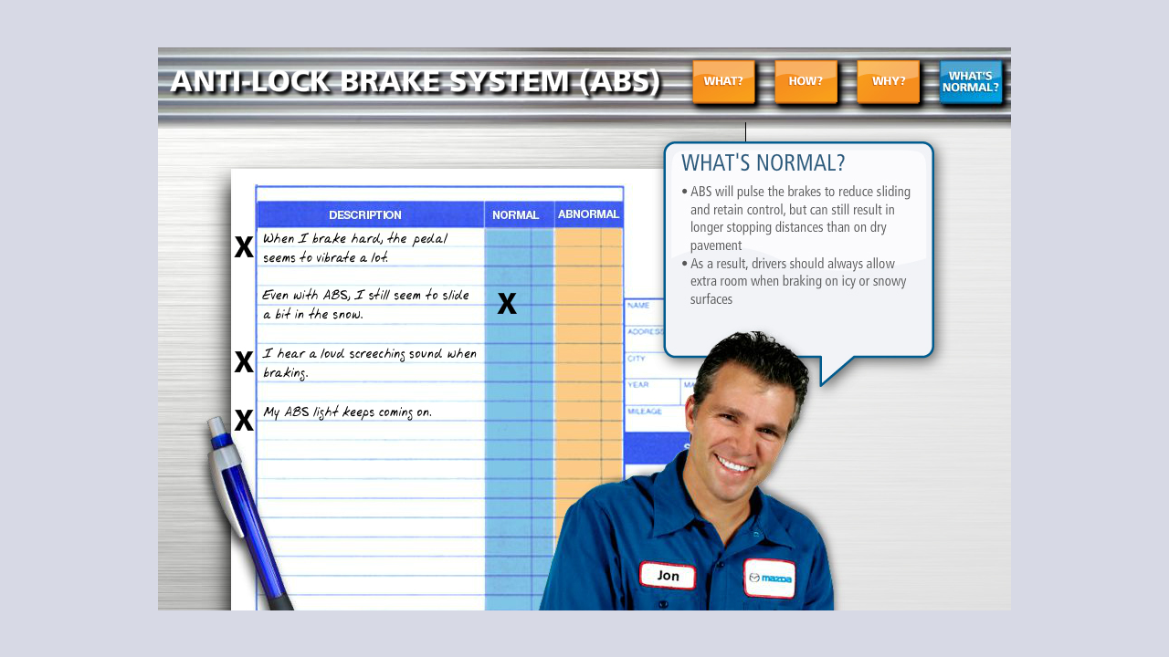 Mazda Tech Safety WBT – ABS What’s Normal?