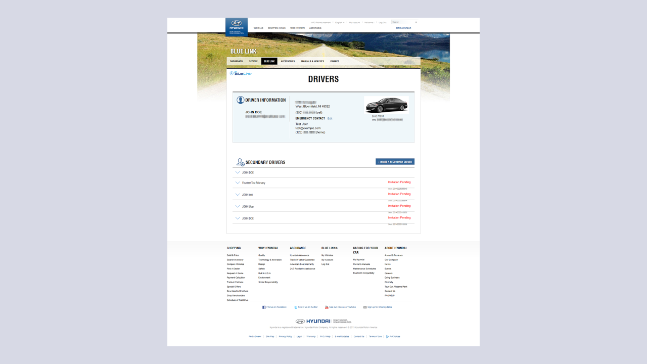myHyundai Blue Link Owner Portal – Drivers