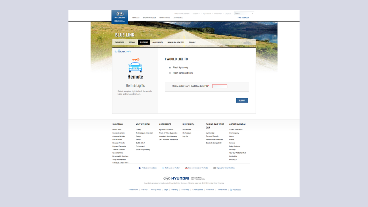 myHyundai Blue Link Owner Portal – Remote Start